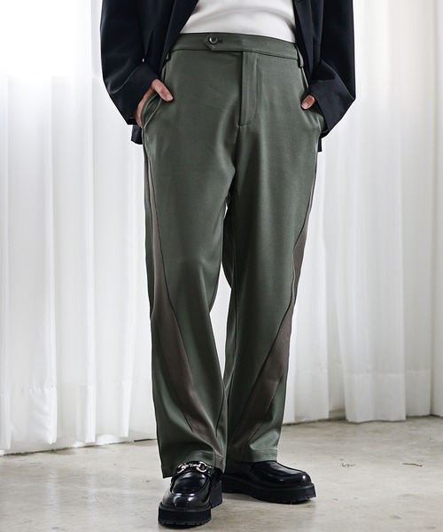 MinoriTY(マイノリティ)の「【MinoriTY】ダイヤゴナルラインワイドテーパードパンツ スラックス(スラックス・メンズ・アイボリー/カーキ/スミクロ・M/S/L)」の11枚目の写真