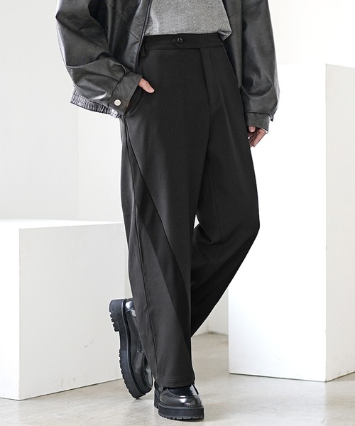 MinoriTY(マイノリティ)の「【MinoriTY】ダイヤゴナルラインワイドテーパードパンツ スラックス(スラックス・メンズ・アイボリー/カーキ/スミクロ・M/S/L)」の14枚目の写真