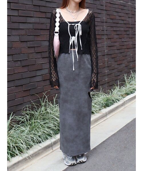 EVRIS（エヴリス）の「カットオフロングスカート（スカート・レディース・ブラック/アイボリー/ブルー・FREE）」の20枚目の写真