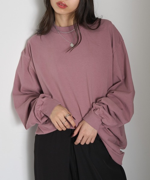LOS ANGELES APPAREL(ロサンゼルスアパレル)の「【Los Angeles Apparel】Long Sleeve Mock Neck Dress ※L-1837GD(ワンピース・レディース・オリーブ/ネイビー/パープル/ブラウン/ベージュ/ブラック・M/S/L)」の6枚目の写真