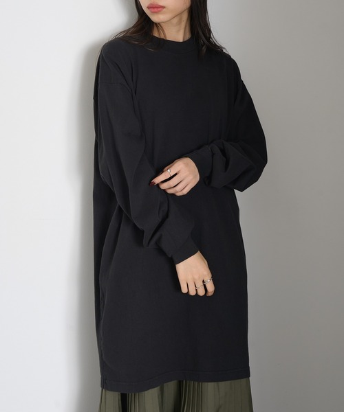 LOS ANGELES APPAREL(ロサンゼルスアパレル)の「【Los Angeles Apparel】Long Sleeve Mock Neck Dress ※L-1837GD(ワンピース・レディース・オリーブ/ネイビー/パープル/ブラウン/ベージュ/ブラック・M/S/L)」の9枚目の写真