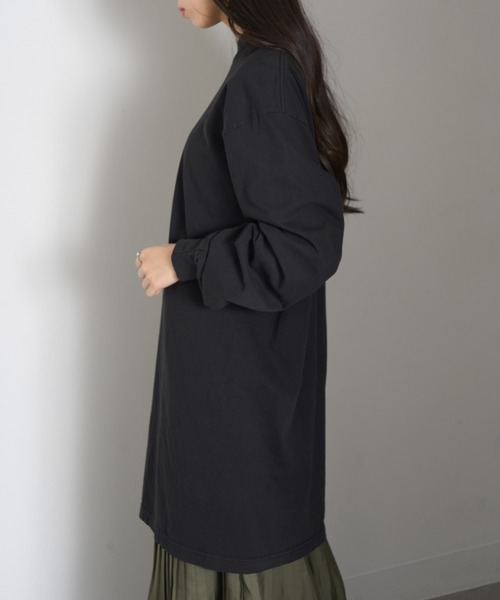 LOS ANGELES APPAREL(ロサンゼルスアパレル)の「【Los Angeles Apparel】Long Sleeve Mock Neck Dress ※L-1837GD(ワンピース・レディース・オリーブ/ネイビー/パープル/ブラウン/ベージュ/ブラック・M/S/L)」の10枚目の写真