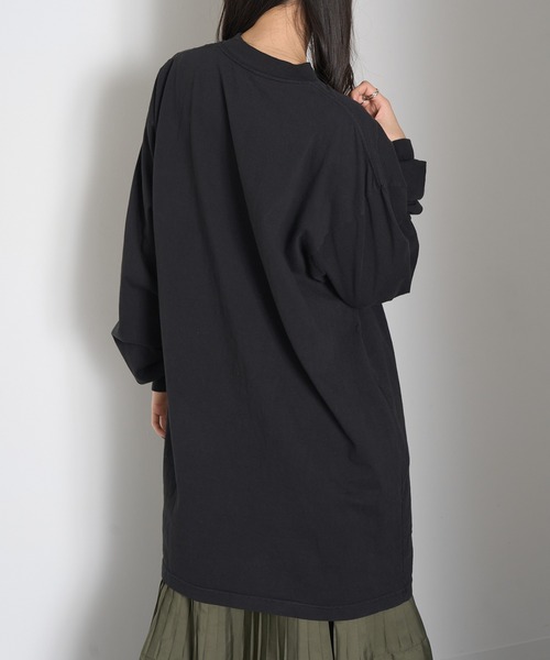 LOS ANGELES APPAREL(ロサンゼルスアパレル)の「【Los Angeles Apparel】Long Sleeve Mock Neck Dress ※L-1837GD(ワンピース・レディース・オリーブ/ネイビー/パープル/ブラウン/ベージュ/ブラック・M/S/L)」の11枚目の写真