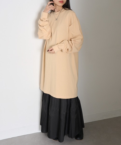 LOS ANGELES APPAREL(ロサンゼルスアパレル)の「【Los Angeles Apparel】Long Sleeve Mock Neck Dress ※L-1837GD(ワンピース・レディース・オリーブ/ネイビー/パープル/ブラウン/ベージュ/ブラック・M/S/L)」の22枚目の写真