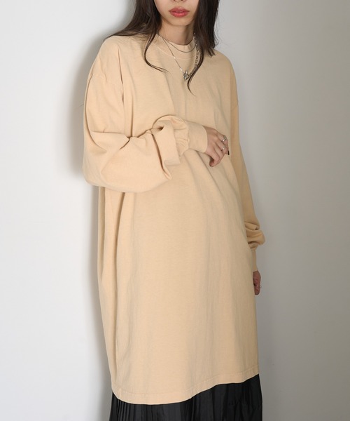 LOS ANGELES APPAREL(ロサンゼルスアパレル)の「【Los Angeles Apparel】Long Sleeve Mock Neck Dress ※L-1837GD(ワンピース・レディース・オリーブ/ネイビー/パープル/ブラウン/ベージュ/ブラック・M/S/L)」の20枚目の写真