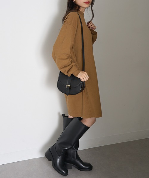 LOS ANGELES APPAREL(ロサンゼルスアパレル)の「【Los Angeles Apparel】Long Sleeve Mock Neck Dress ※L-1837GD(ワンピース・レディース・オリーブ/ネイビー/パープル/ブラウン/ベージュ/ブラック・M/S/L)」の18枚目の写真