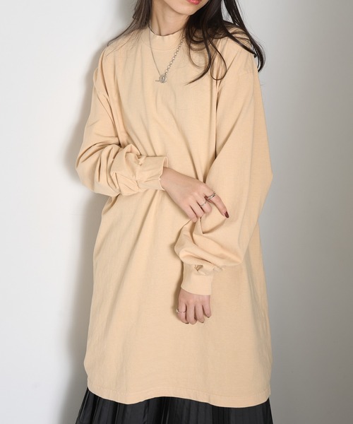 LOS ANGELES APPAREL(ロサンゼルスアパレル)の「【Los Angeles Apparel】Long Sleeve Mock Neck Dress ※L-1837GD(ワンピース・レディース・オリーブ/ネイビー/パープル/ブラウン/ベージュ/ブラック・M/S/L)」の21枚目の写真