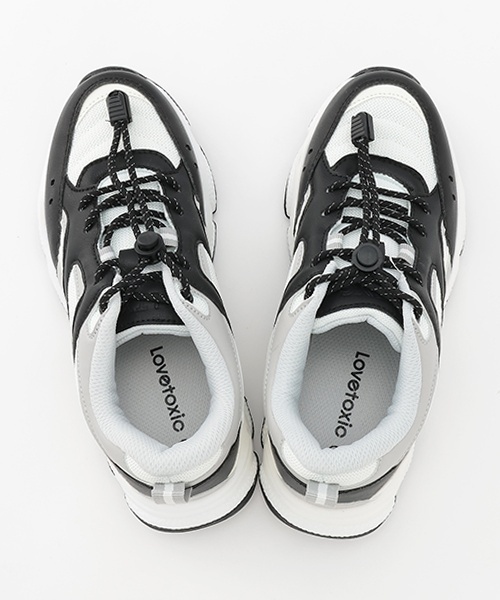 LOVETOXIC（ラブトキシック）の「ドローコードダッドスニーカー（スニーカー・キッズ・ホワイト/カラフル/ブラック・24-24.5cm/23-23.5cm/22-22.5）」の12枚目の写真