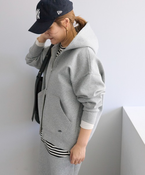 PUAL CE CIN（ピュアルセシン）の「【＠noricorico102企画】ダンボールWジップパーカー（パーカー・レディース・ブラック/グレー・FREE）」の10枚目の写真