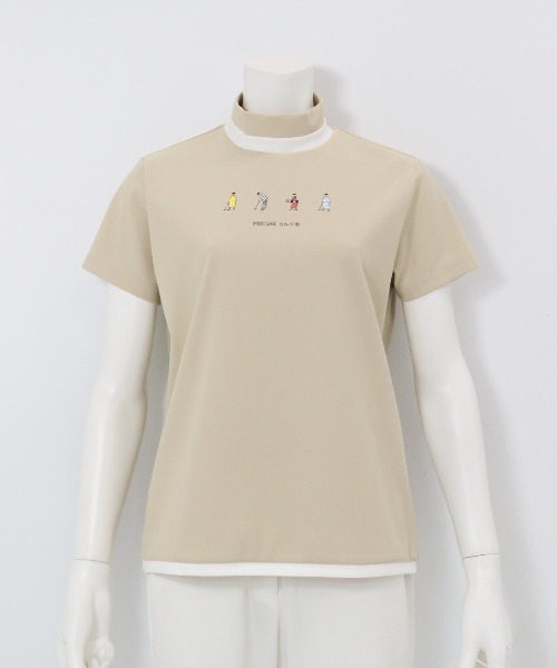 Picone CLUB（ピッコーネクラブ）の「ゴルフピコプリントUV冷感プルオーバー（Tシャツ/カットソー・レディース・ブラック/ホワイト/ベージュ/ネイビー・S/M/L）」の3枚目の写真