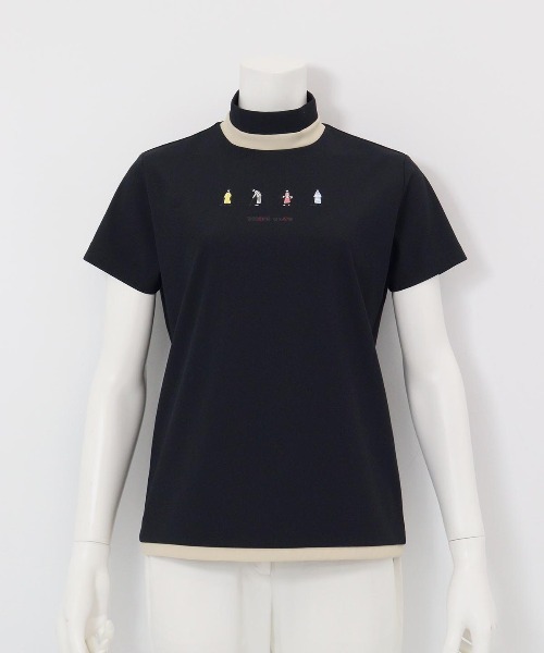 Picone CLUB（ピッコーネクラブ）の「ゴルフピコプリントUV冷感プルオーバー（Tシャツ/カットソー・レディース・ブラック/ホワイト/ベージュ/ネイビー・S/M/L）」の2枚目の写真