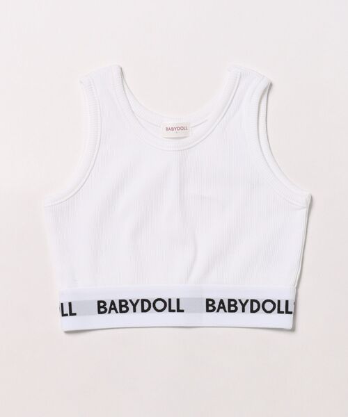 BABYDOLL（ベビードール）の「ロゴショート丈 タンクトップ 0250K（タンクトップ・キッズ・ブラック/アッシュグレー/ホワイト/ピンク系その他7・100-110cm/120-130cm）」の2枚目の写真