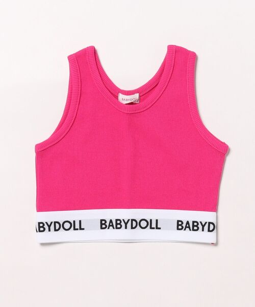 BABYDOLL（ベビードール）の「ロゴショート丈 タンクトップ 0250K（タンクトップ・キッズ・ブラック/アッシュグレー/ホワイト/ピンク系その他7・100-110cm/120-130cm）」の4枚目の写真