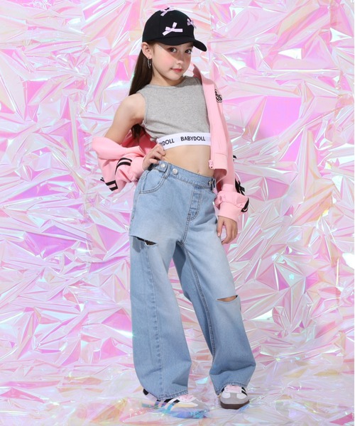 BABYDOLL（ベビードール）の「ロゴショート丈 タンクトップ 0250K（タンクトップ・キッズ・ブラック/アッシュグレー/ホワイト/ピンク系その他7・100-110cm/120-130cm）」の9枚目の写真