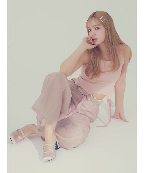 CALNAMUR(カルナムール)の「SHEER LAYERED SWEAT SHORT PT/シアーレイヤードスウェットショートパンツ【セットアップ着用可】(その他パンツ・レディース・ライトグレー/ピンク・FREE)」の10枚目の写真