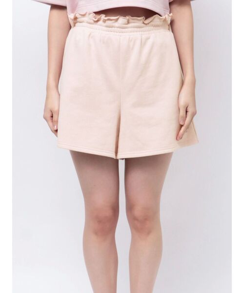 CALNAMUR(カルナムール)の「SHEER LAYERED SWEAT SHORT PT/シアーレイヤードスウェットショートパンツ【セットアップ着用可】(その他パンツ・レディース・ライトグレー/ピンク・FREE)」の3枚目の写真