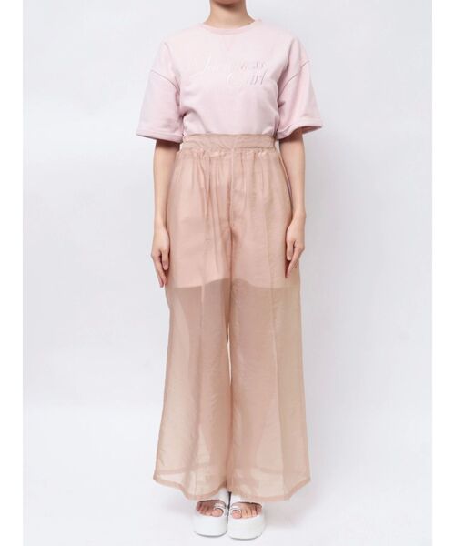CALNAMUR(カルナムール)の「SHEER LAYERED SWEAT SHORT PT/シアーレイヤードスウェットショートパンツ【セットアップ着用可】(その他パンツ・レディース・ライトグレー/ピンク・FREE)」の4枚目の写真