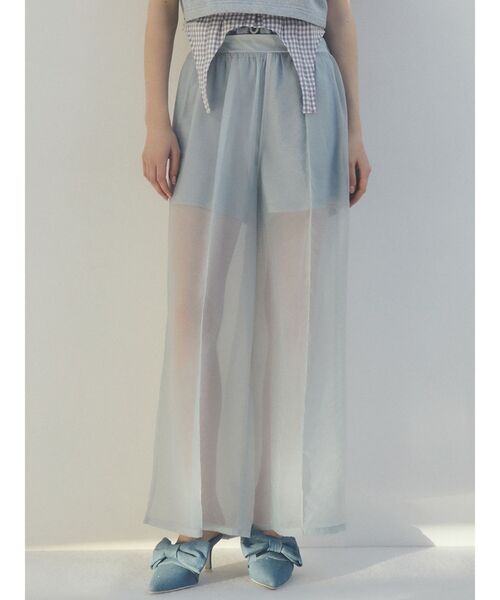 CALNAMUR(カルナムール)の「SHEER LAYERED SWEAT SHORT PT/シアーレイヤードスウェットショートパンツ【セットアップ着用可】(その他パンツ・レディース・ライトグレー/ピンク・FREE)」の2枚目の写真