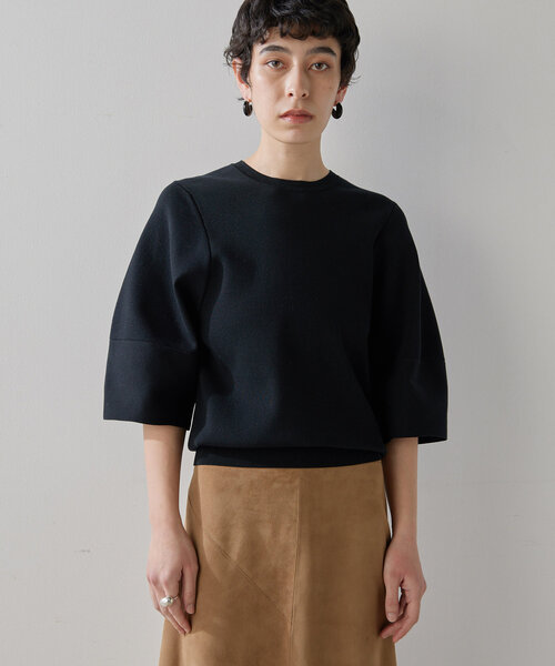 ★Whim Gazette Vガゼットハーフスリーブプルオーバー　ブラック Whim Gazette｜Vガゼットハーフスリーブプルオーバー | Rakuten