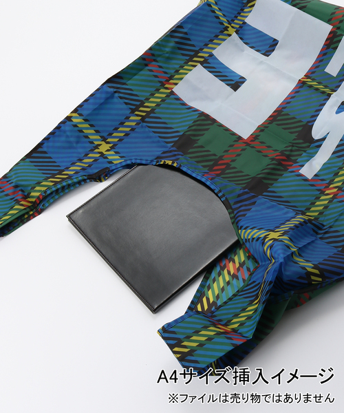 Oriens JOURNAL STANDARD(オリエンス ジャーナルスタンダード)の「【b.Eautiful/ビューティフル】 MacLeod Tartan XL Reusable Ba C010-AC-005(エコバッグ/サブバッグ・レディース・ブルー・FREE)」の5枚目の写真