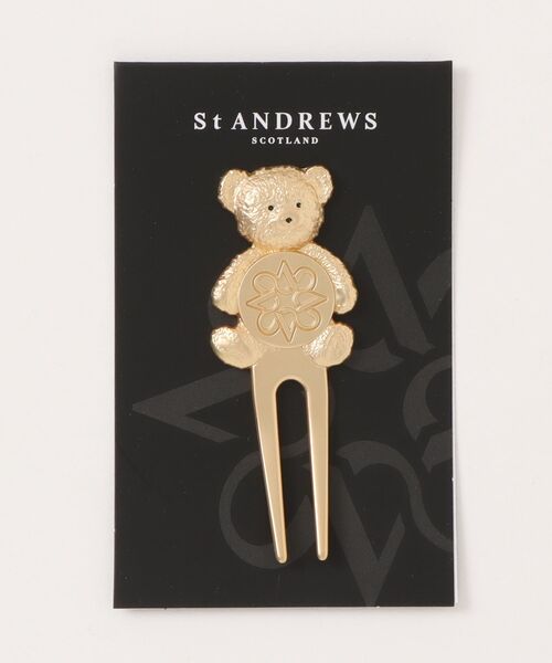 St ANDREWS(セントアンドリュース)の「【St ANDREWS】テディベアグリーンフォーク (UNISEX)(ゴルフグッズ・レディース・ブラック/ゴールド・FREE)」の3枚目の写真