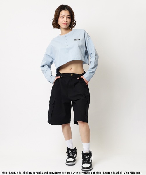 tシャツ 「MLB」シリコンワッペンクロップドトップス レディース セール】【MLB】シリコンワッペンクロップドトップス（Tシャツ
