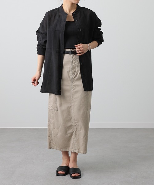 COLONY 2139（コロニートゥーワンスリーナイン）の「シアー切替バンドカラー長袖シャツ（シャツ/ブラウス・レディース・ブラック/ライトベージュ/グレイッシュベージュ/ホワイト・FREE）」の18枚目の写真