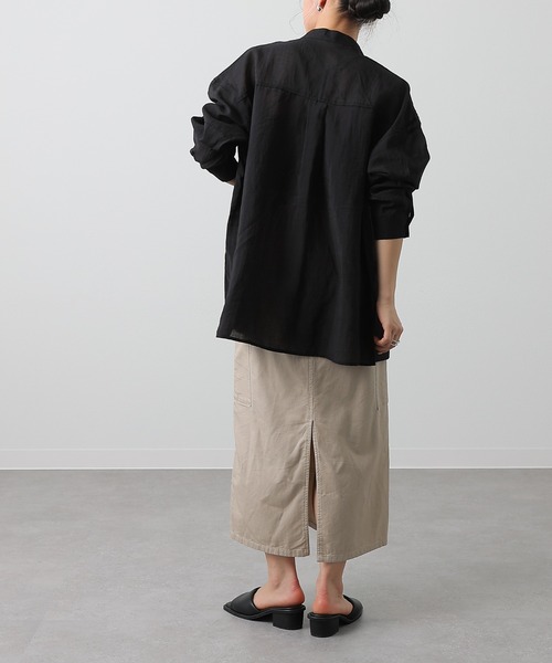 COLONY 2139（コロニートゥーワンスリーナイン）の「シアー切替バンドカラー長袖シャツ（シャツ/ブラウス・レディース・ブラック/ライトベージュ/グレイッシュベージュ/ホワイト・FREE）」の20枚目の写真