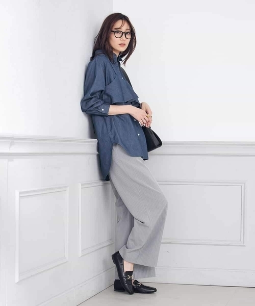 a.v.v（アーヴェヴェ）の「【2SET】ビスチェ＆シャツ（シャツ/ブラウス・レディース・ベージュ/ブルー・38/40）」の3枚目の写真
