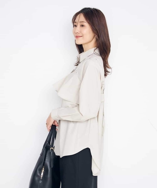 a.v.v（アーヴェヴェ）の「【2SET】ビスチェ＆シャツ（シャツ/ブラウス・レディース・ベージュ/ブルー・38/40）」の6枚目の写真