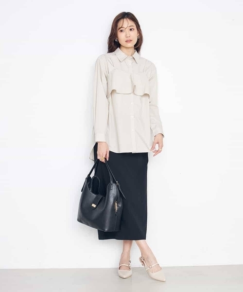a.v.v（アーヴェヴェ）の「【2SET】ビスチェ＆シャツ（シャツ/ブラウス・レディース・ベージュ/ブルー・38/40）」の15枚目の写真