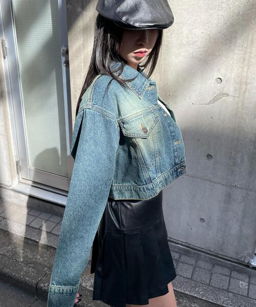 WEGO（ウィゴー）の「WEGO/ヴィンテージウォッシュショートデニムジャケット（デニムジャケット・レディース・コバルトブルー/ブラック系その他・FREE）」の16枚目の写真