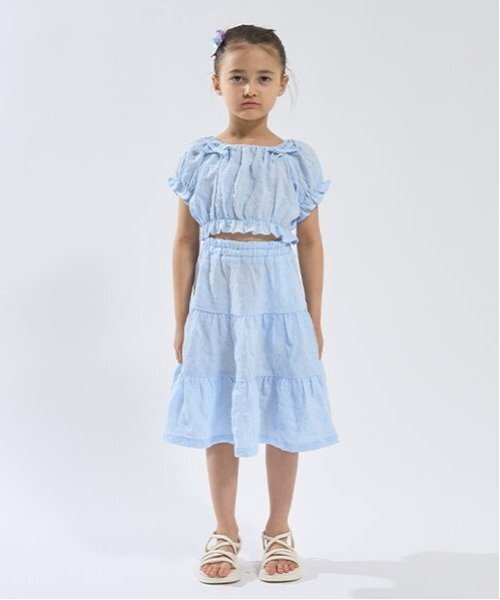Lycee mine(リセマイン)の「【前後どっちでもOK!】ブラウス&ティアードスカートセット【子供服】【キッズ】【女の子】(セットアップ・キッズ・ライラック/ブラック/ライトブルー・110cm/140cm/130cm/100cm/150cm/120cm)」の4枚目の写真