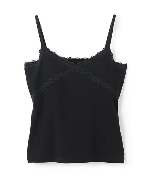 タグ付　クロシェレースキャミ　黒 タグ付 クロシェレースキャミ 黒 トップス