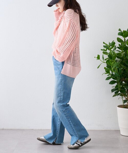 CIAOPANIC TYPY（チャオパニックティピー）の「メッシュ襟付きスキッパーニット（ニット/セーター・レディース・ブラック/ピンク/オフホワイト・ONE SIZE）」の22枚目の写真