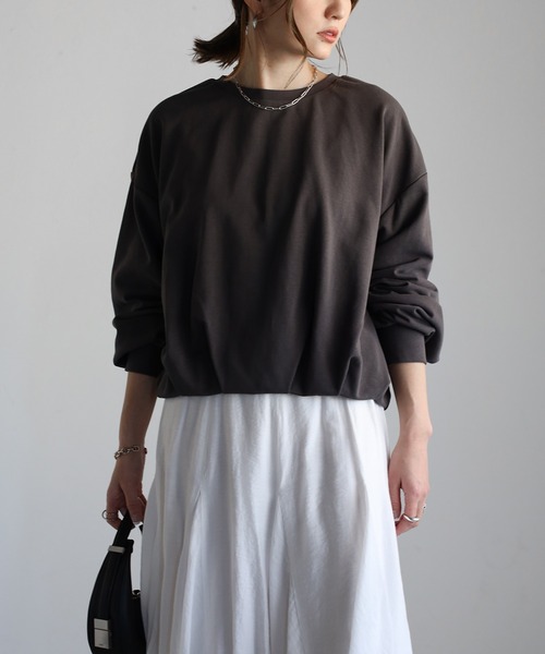 Bonjour Sagan(ボンジュールサガン)の「バックプレートバルーンプルオーバー(Tシャツ/カットソー・レディース・オフホワイト/チャコールグレー/ライトピンク・FREE)」の21枚目の写真