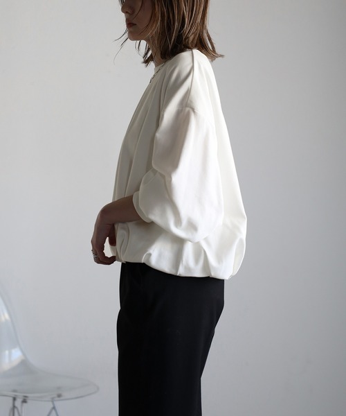 Bonjour Sagan(ボンジュールサガン)の「バックプレートバルーンプルオーバー(Tシャツ/カットソー・レディース・オフホワイト/チャコールグレー/ライトピンク・FREE)」の8枚目の写真