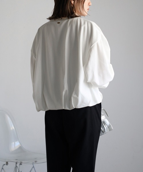 Bonjour Sagan(ボンジュールサガン)の「バックプレートバルーンプルオーバー(Tシャツ/カットソー・レディース・オフホワイト/チャコールグレー/ライトピンク・FREE)」の9枚目の写真