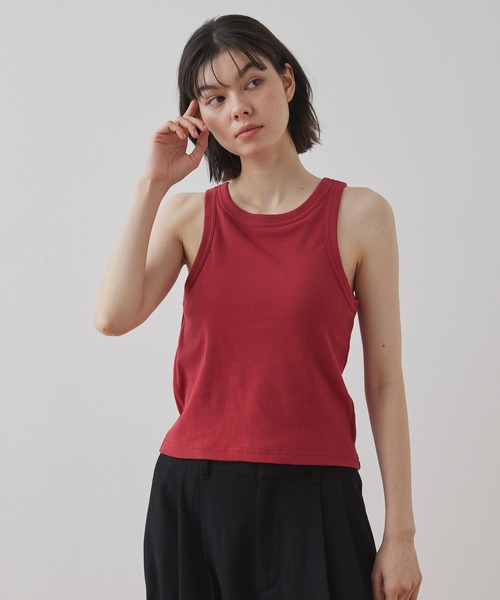 Unblend(アンブレンド)の「【Unblend】Unblend Basic カップ付き アメリカンスリーブ リブ パック タンクトップ(タンクトップ・レディース・ブラック/ブルー/ホワイト/グリーン系/レッド/イエロー・S/M)」の6枚目の写真