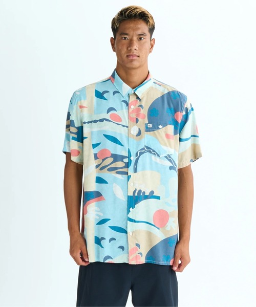 Quiksilver(クイックシルバー)の「SAFE PARADISE SS/クイックシルバートロピカル柄半袖シャツ(シャツ/ブラウス・メンズ・ブルー/ブラック/ネイビー/ブルー系その他/ブラウン・MEDIUM/LARGE/X-LARGE/SMALL)」の5枚目の写真