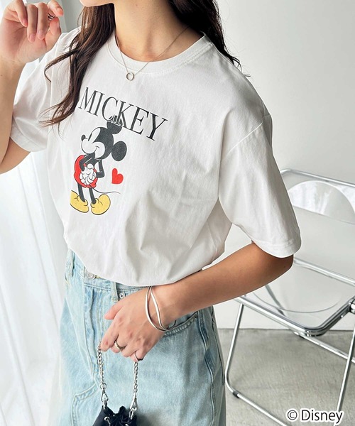Disney(ディズニー)の「【Disney/ディズニー】別注/Mickey Mouse&Minnie Mouse/ヴィンテージプリントTシャツ(Tシャツ/カットソー・レディース・グレー系1/ホワイト系2/グレー系2/ホワイト系1・LARGE/MEDIUM)」の7枚目の写真