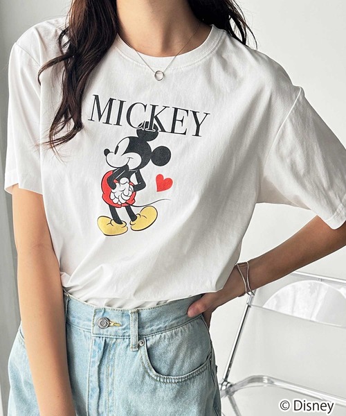 Disney(ディズニー)の「【Disney/ディズニー】別注/Mickey Mouse&Minnie Mouse/ヴィンテージプリントTシャツ(Tシャツ/カットソー・レディース・グレー系1/ホワイト系2/グレー系2/ホワイト系1・LARGE/MEDIUM)」の5枚目の写真