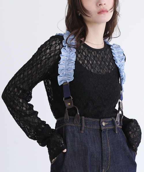 somari imagination（ソマリ イマジネーション）の「『袖ギャザーレースカットソー』（Tシャツ/カットソー・レディース・ラベンダー/オフホワイト/ブラック・2/1）」の9枚目の写真