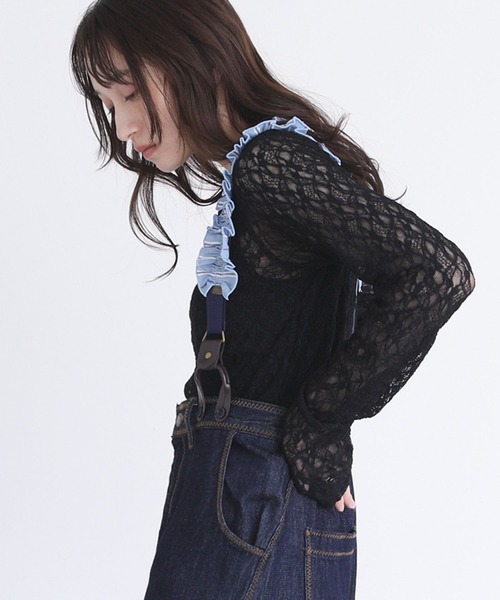 somari imagination（ソマリ イマジネーション）の「『袖ギャザーレースカットソー』（Tシャツ/カットソー・レディース・ラベンダー/オフホワイト/ブラック・2/1）」の10枚目の写真