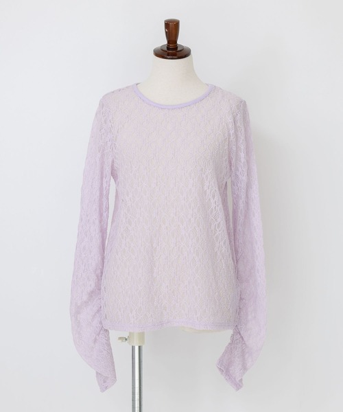 somari imagination（ソマリ イマジネーション）の「『袖ギャザーレースカットソー』（Tシャツ/カットソー・レディース・ラベンダー/オフホワイト/ブラック・2/1）」の18枚目の写真