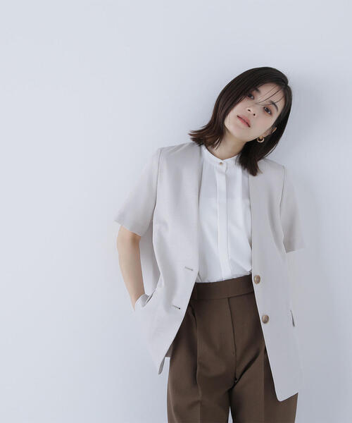 ◇【Oggi掲載】リネンライクツイルシリーズ ハーフスリーブジャケット