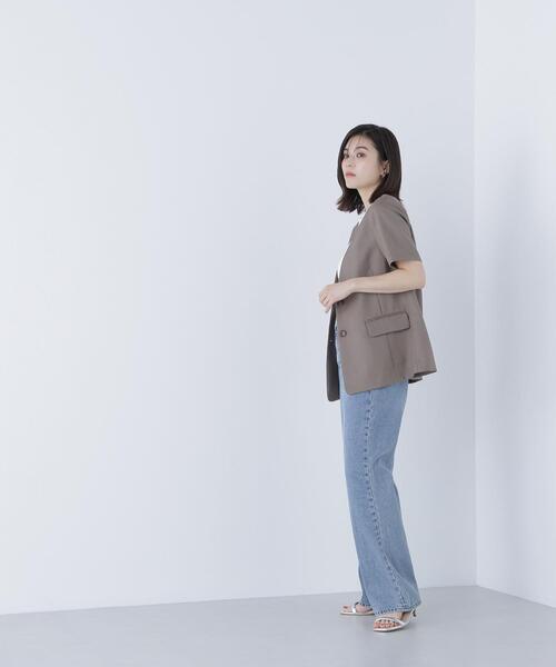 NATURAL BEAUTY BASIC(ナチュラルビューティーベーシック)の「◇【Oggi掲載】リネンライクツイルシリーズ ハーフスリーブジャケット(テーラードジャケット・レディース・ブラウン/ベージュ/カーキ・SMALL/MEDIUM)」の11枚目の写真