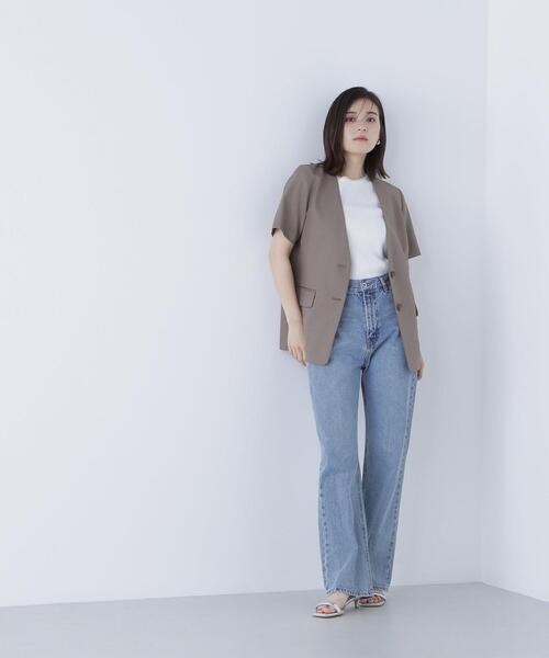 NATURAL BEAUTY BASIC(ナチュラルビューティーベーシック)の「◇【Oggi掲載】リネンライクツイルシリーズ ハーフスリーブジャケット(テーラードジャケット・レディース・ブラウン/ベージュ/カーキ・SMALL/MEDIUM)」の13枚目の写真