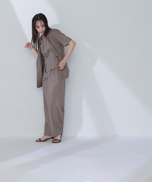 NATURAL BEAUTY BASIC(ナチュラルビューティーベーシック)の「◇【Oggi掲載】リネンライクツイルシリーズ ハーフスリーブジャケット(テーラードジャケット・レディース・ブラウン/ベージュ/カーキ・SMALL/MEDIUM)」の17枚目の写真
