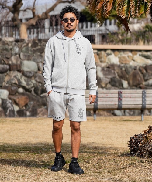 【美品】 RTEG B/W シェニールパーカー セットアップ　ショートパンツ　L 美品】 RTEG B/W シェニールパーカー セットアップ ショート